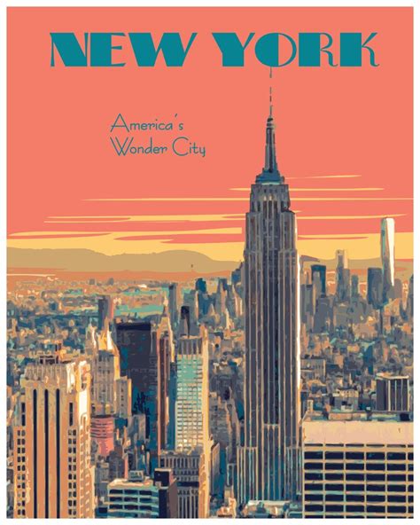 Original Vintage New York Travel Poster New York City Wall Art Print Original Poster Prin