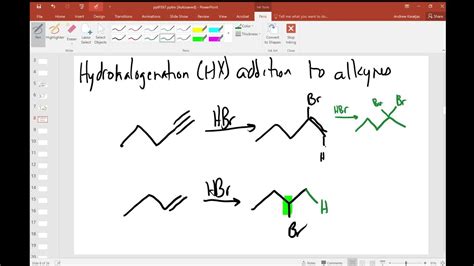 12 Hydrohalogenation Of Alkynes Youtube