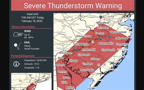 N J Weather Severe Thunderstorm Warning Issued Up To Mph Wind