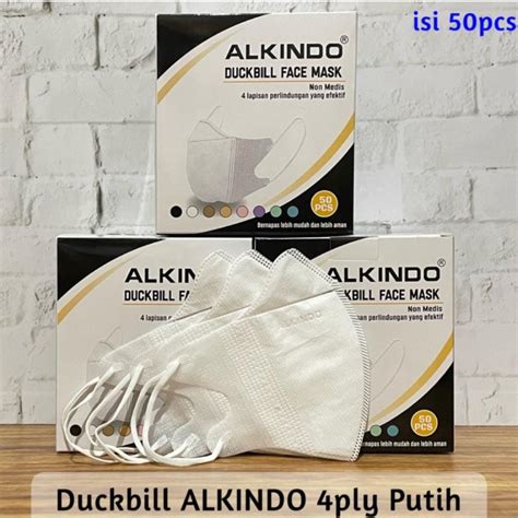 Jual MASKER DUCKBILL ALKINDO 4PLY EMBOS DAN TEBAL Shopee Indonesia