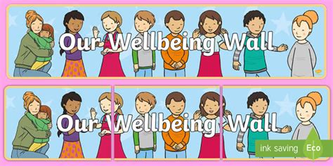 Whole School Our Wellbeing Wall Display Banner Twinkl