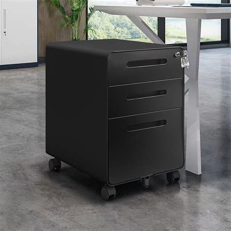 Panana Mobile Vertical File Cabinet Lockable Metal Cabinet With 3