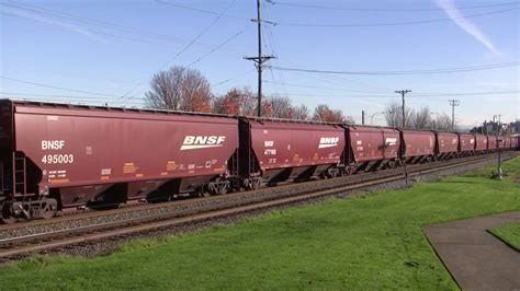 BNSF 7141 Leads A Grain Train Old Town Tacoma WA W Canon HF11 YouTube