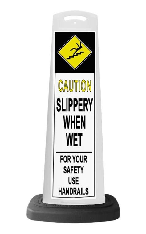 Valet White Vertical Panel Caution With Reflective Sign P