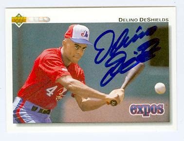 Delino Deshields Autographed Baseball Card Montreal Expos Upper