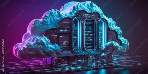 A Futuristic Cloud Computing Concept Background A Digital Technology Landscape A High Tech Cloud