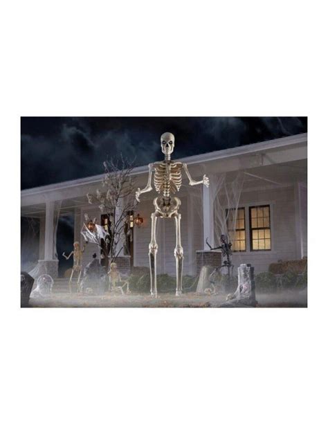 12 ft Giant-Sized Skeleton Halloween Decoration with LifeEyes ...