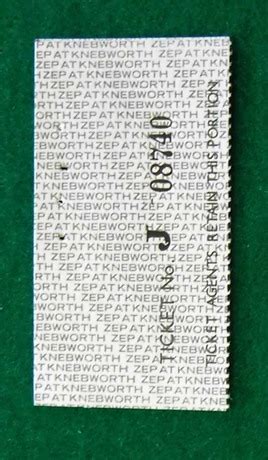 Led Zeppelin Led Zeppelin Knebworth Ticket Stub Ticket