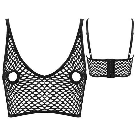 Damen Netz Bh Brustfreies Crop Tops Aush Len Mesh B Stenhebe