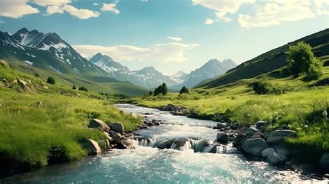 Premium AI Image | mountain river landscape