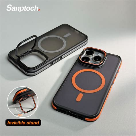 Sanptoch เคสโทรศัพท์ขาตั้งซ่อนรูปสำหรับ Magsafeสำหรับ Iphone 16 15 14