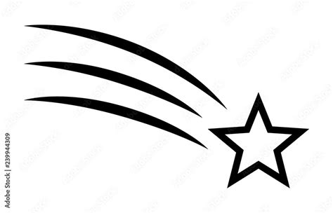 Shooting Star Make A Wish Line Art Vector Icon For Apps And Websites Stock 벡터 Adobe Stock