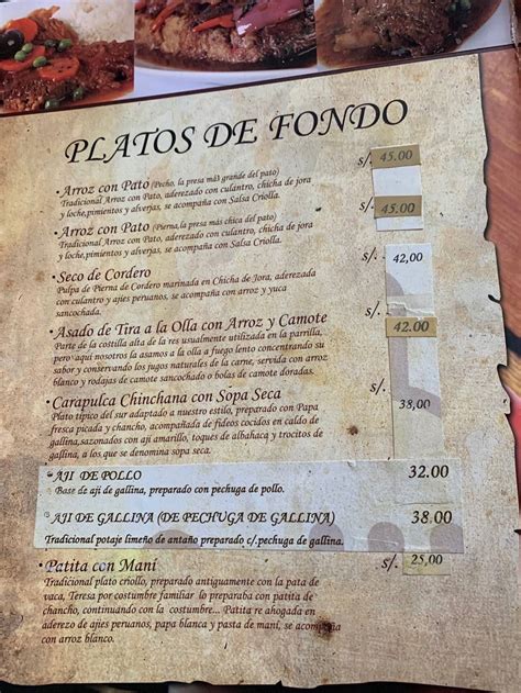 Carta del restaurante El Rincón Que No Conoces CERRADO Lince José