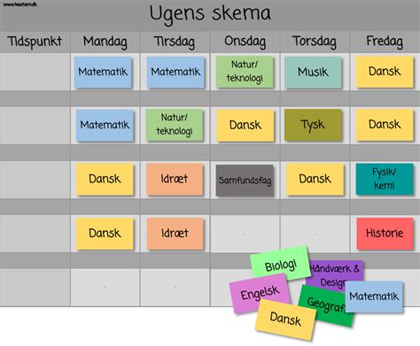 Klasseværelset Justerbart Skema