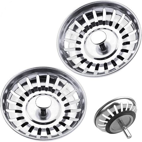 Tomario 2 Pack 78mm 3 07inch Upgraded Kitchen Sink Plug Strainer