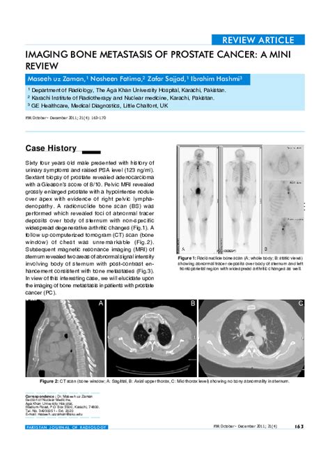 Pdf Imaging Bone Metastasis Of Prostate Cancer A Mini Review