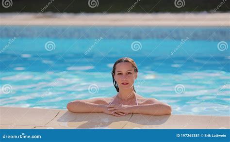 Pretty And Woman In A Bikini In A Swimming Pool Stock Video Video Of Luxury Mattress 197265381