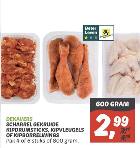 Dekavers Scharrel Gekruide Kipdrumsticks Kipvleugels Of Kipborrelwings