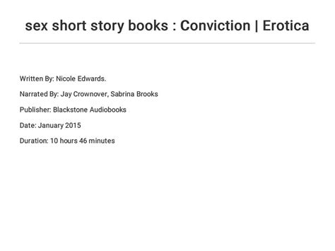 Sex Short Story Books Conviction Erotica