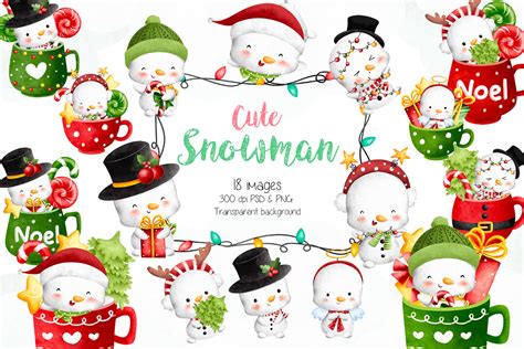 Cute Snowman Clipart Graphic by Stellaart · Creative Fabrica