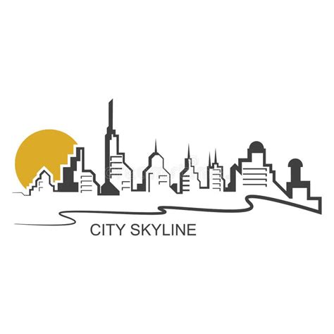 City Silhouette Skyline Illustration Design City Landscape Panorama