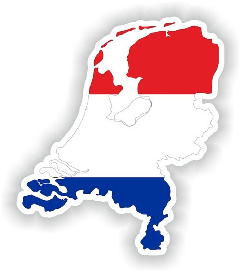 Netherlands Map Flag Silhouette Sticker For Laptop Book Fridge Guitar