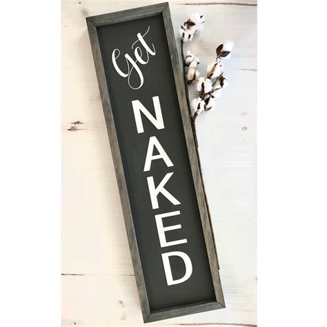 Get Naked Bathroom Wall Art Rustic Home Decor Farmhouse Wall Decor