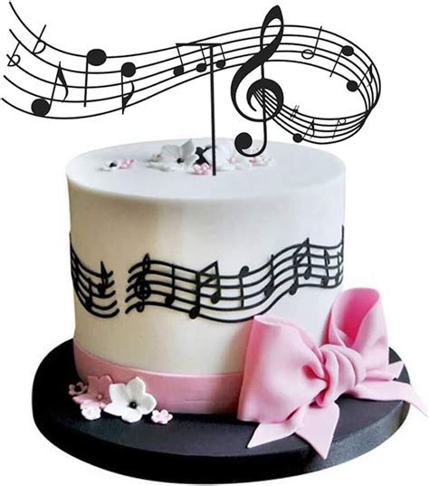 Amazon Music Notes Cake Toppers Black Musical Notation Cake