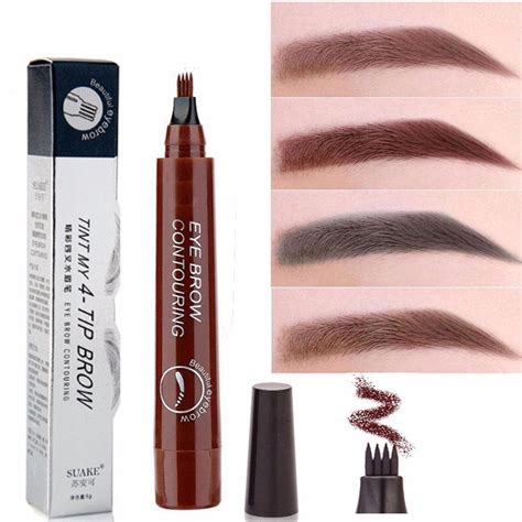 Microblading Eyebrow Pen With Fork Tip Smudge Proof 4 Colors