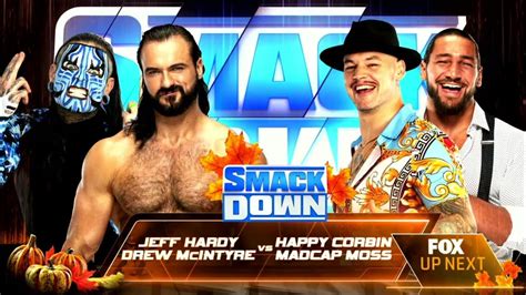 Jeff Hardy Drew Mcintyre Vs Happy Corbin Madcap Moss Wwe