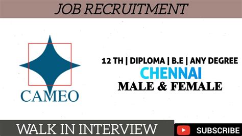 Cameo Corporate Services Limited Job Vacancy Part Time Jobs Male