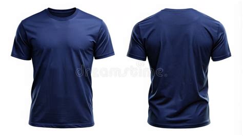 Navy Blue T-Shirt Mockup Template Stock Illustration - Illustration of ...