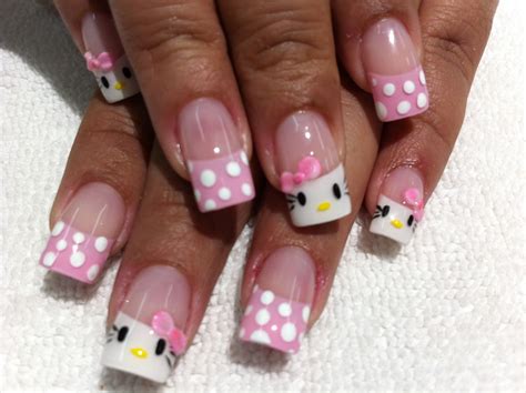 Uñas De Hello Kitty Manicura De Uñas Uñas De Hello Kitty Pintura De