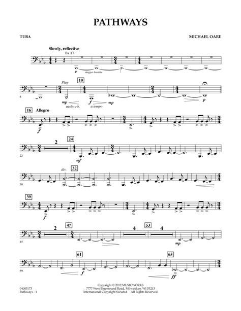 Pathways Tuba By Michael Oare Concert Band Digital Sheet Music