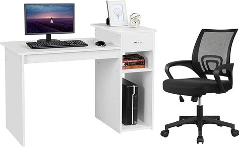 Home Office Computer Desk & Chair Set, 44 Inch Computer Desk with ...