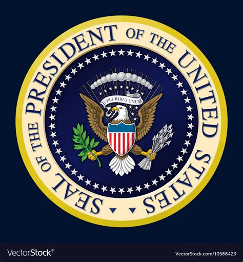 US Presidential Seal Color Royalty Free Vector Image