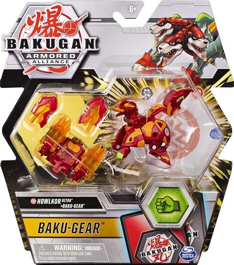 Bakugan Ultra Pyrus Howlkor With Transforming Baku Gear Armored