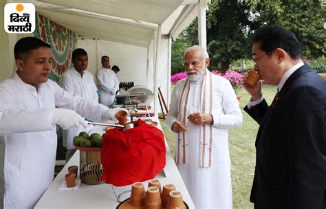 Narendra Modi Japan Pm Fumio Kishida Eating Golgappe Lassi G