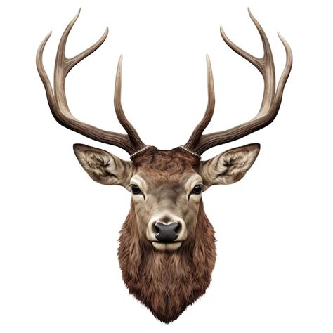 Premium AI Image | Deer head with antlers isolated on a white or