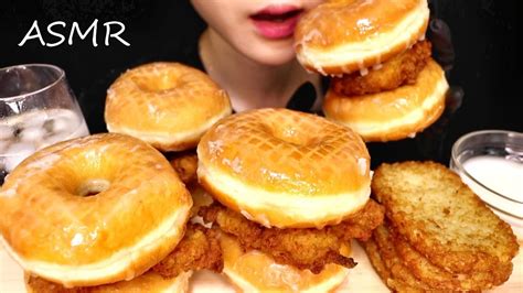 Asmr Kfc Fried Chicken And Donuts Hash Browns Mukbang フライドチキンandドーナツ 大食い