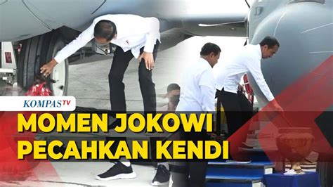 Momen Jokowi Pecahkan Kendi Saat Prosesi Serah Terima Super Hercules