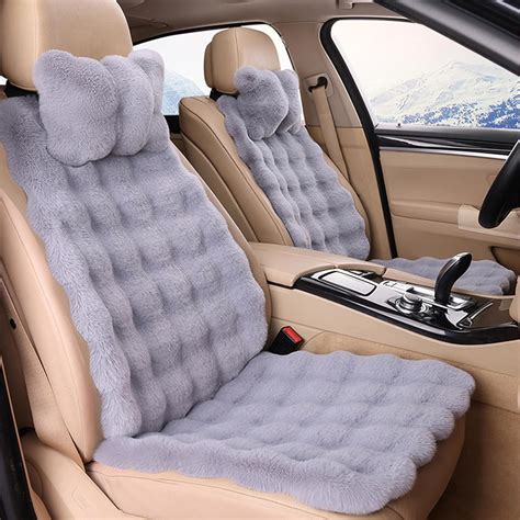 Luxury Thickened Plush Car Seat Cushion Set Fluffy Fuzzy