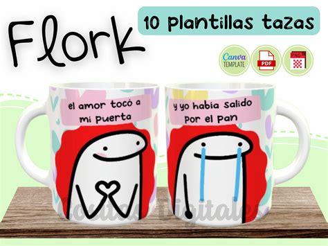 Flork Plantillas Tazas Sublimación 10 Diseños Editables Etsy España