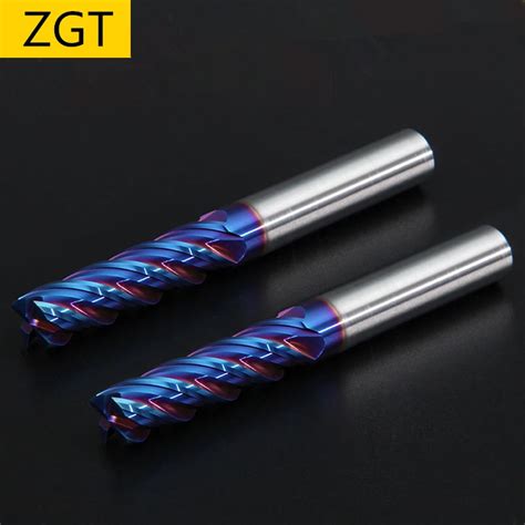 Zgt Endmill Cutting Hrc65 4 Flute 4mm 5mm 6mm 8mm 10mm Metal Cutter