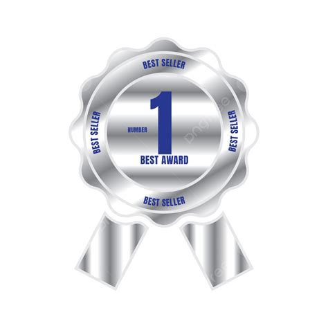 Best Award Silver Ribbon Badge Best Award Vector Number 1 Award Best