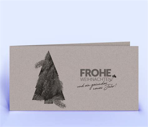 Exklusive Weihnachtskarte Mit Tannengr N Motiv Auf Grauem Design