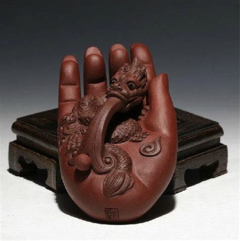 Dragon Hand Chinese Gongfu Tea Set Yixing Pottery Handmade Zisha Tea