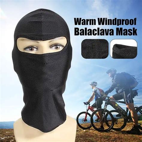 Universal Black Motorcycle Face Mask Winter Balaclava Windproof Full ...