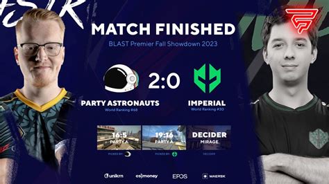 Party Astronauts Eliminan A Imperial Esports Del BLAST Premier Fall