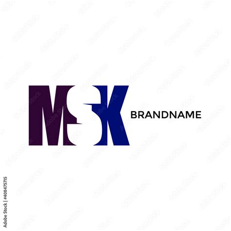 The Letters Msk Vector Logo Monogram Alphabet Minimalist Design Stock